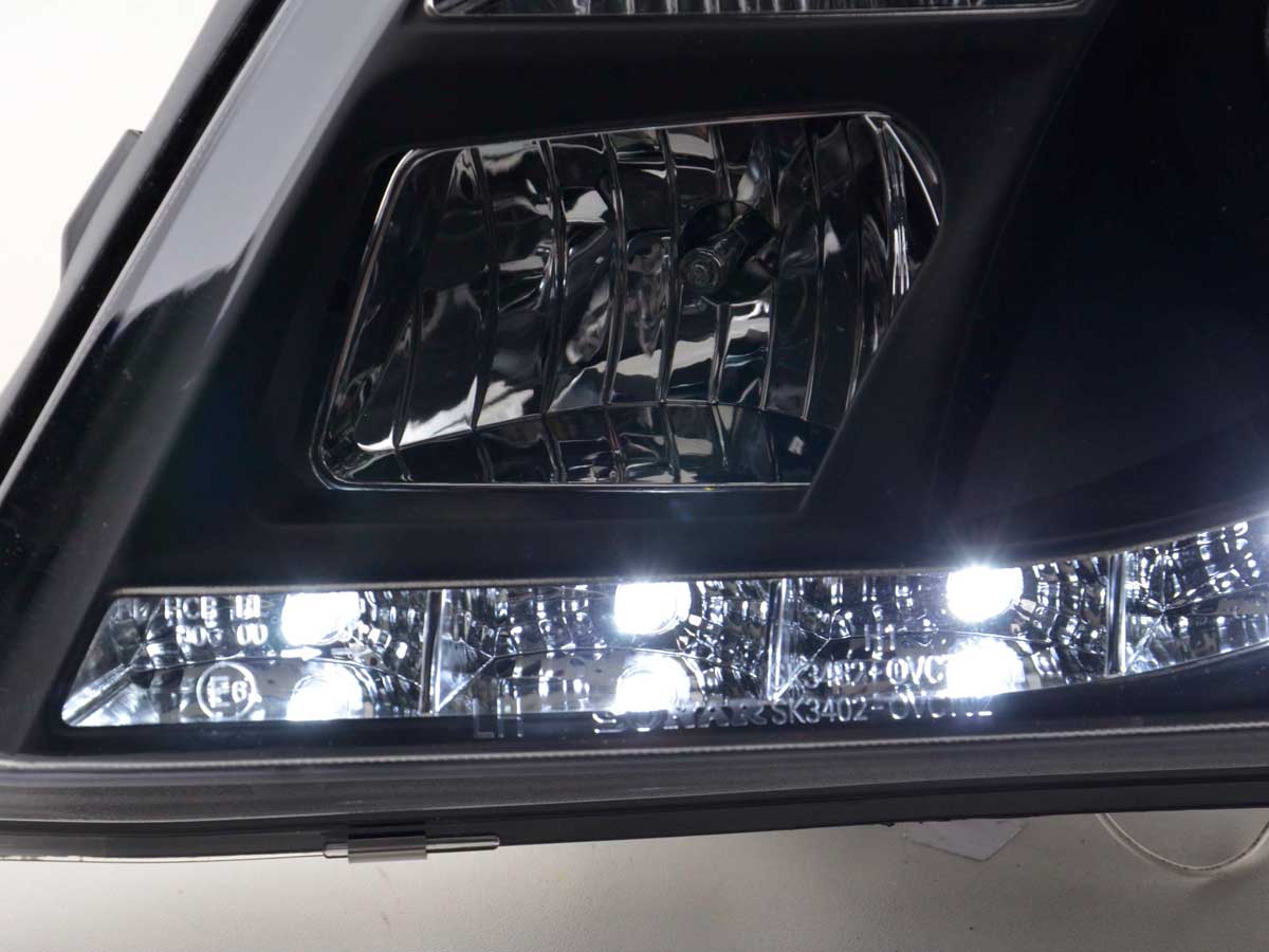 Scheinwerfer Set Daylight LED Tagfahrlicht Opel Vectra C 2002-2005 schwarz Scheinwerfer Set Daylight LED Tagfahrlicht Opel Vectra C 2002-2005 schwarz